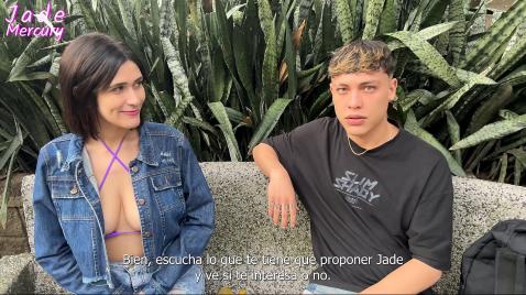 Жесткий трах на улице с грудастой шлюхой